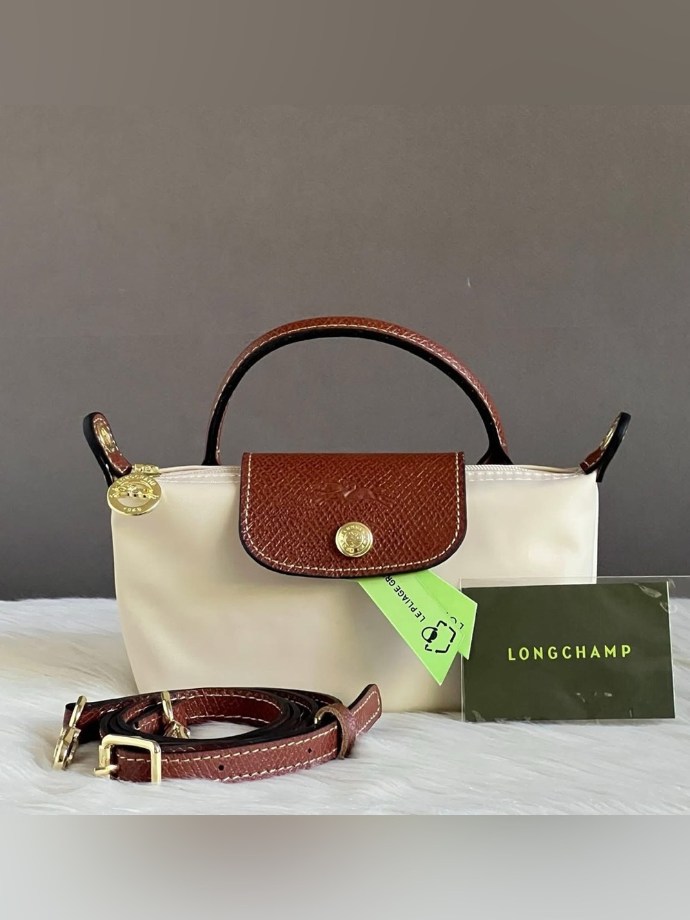 Longchamp XS Le Pliage Original Pouch with Strap - Picture 12 of 13